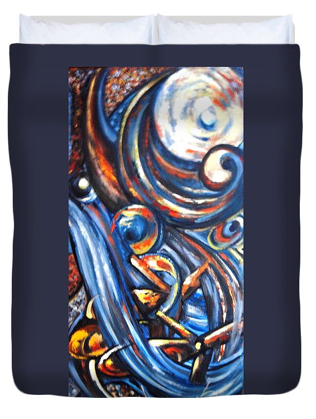 Abstract Duvet Cover featuring the painting A Ray of hope 4 by Harsh Malik