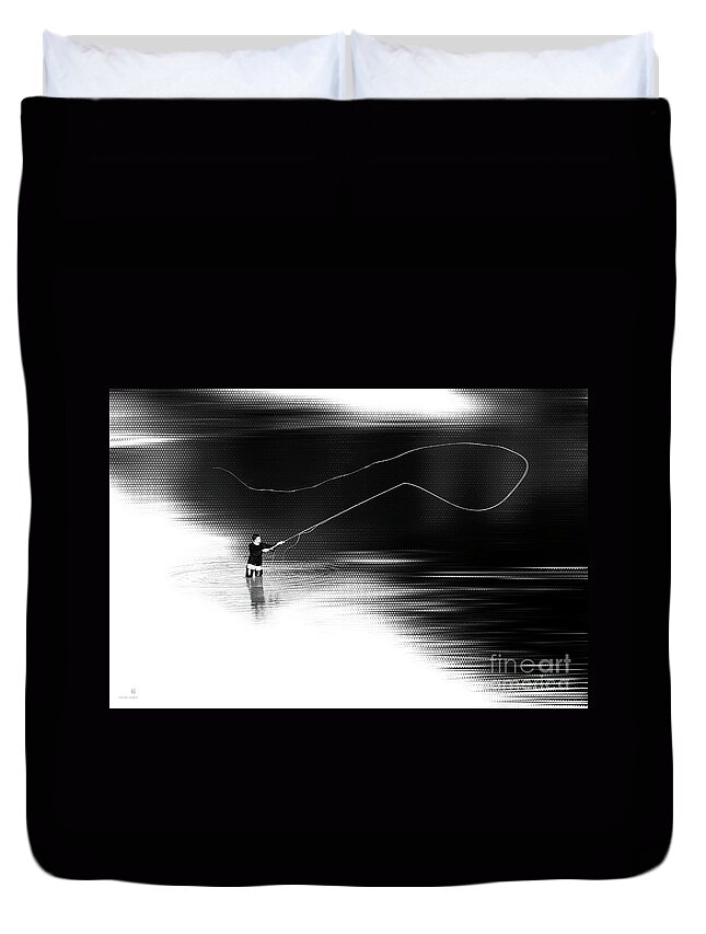 Fly Fisching Duvet Cover featuring the photograph A River Runs Through It by Hannes Cmarits