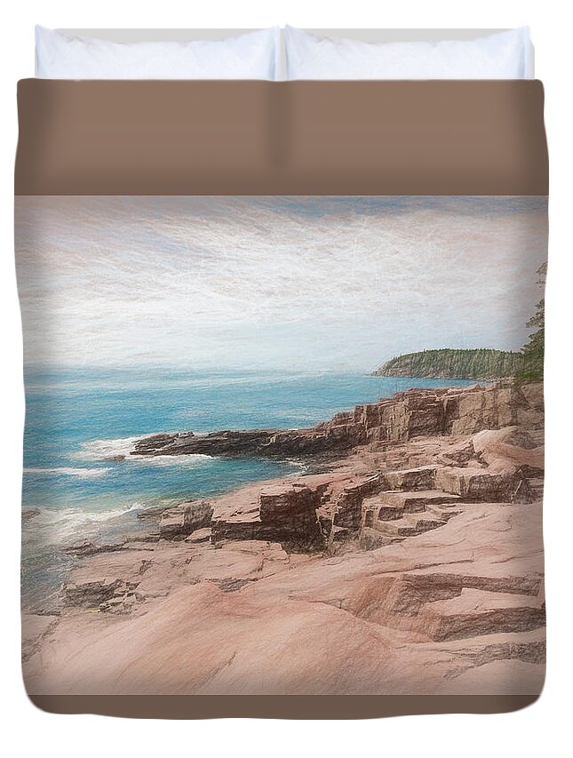 Mount Desert Island Duvet Cover featuring the photograph A Coastal Scene by John M Bailey