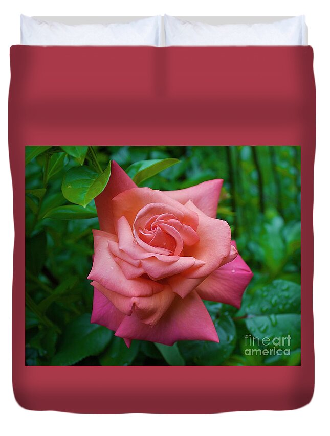 Rose Duvet Cover featuring the photograph A Rose in Spring by Alice Mainville