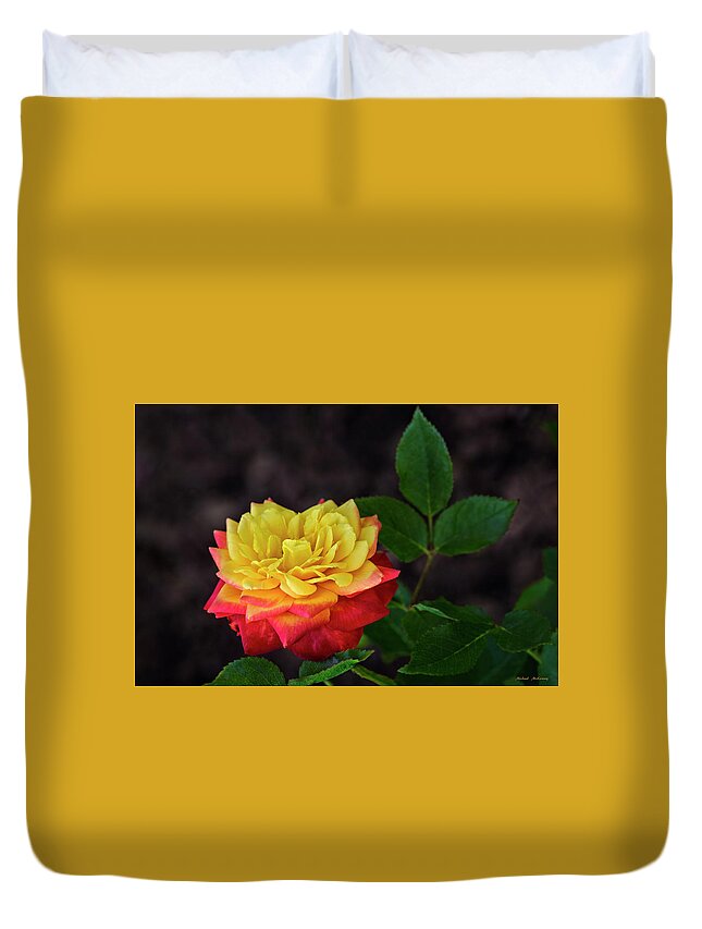 Flower Duvet Cover featuring the photograph A Rose by Michael McKenney