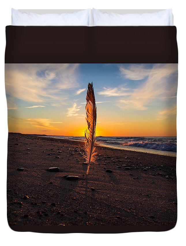 Landscape Duvet Cover featuring the photograph A Ruffled Sundown by Lee and Michael Beek