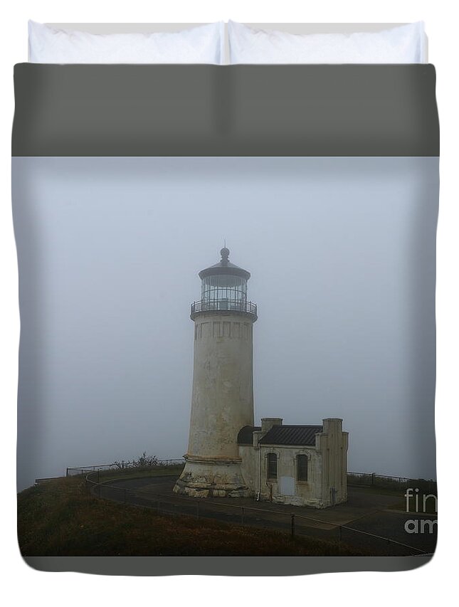  North Duvet Cover featuring the photograph A Sailor's Guide - North Head Light by Christiane Schulze Art And Photography