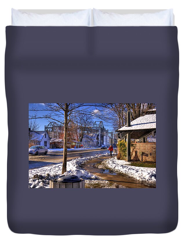 Scenic Duvet Cover featuring the photograph A Sandpoint Winter by Lee Santa