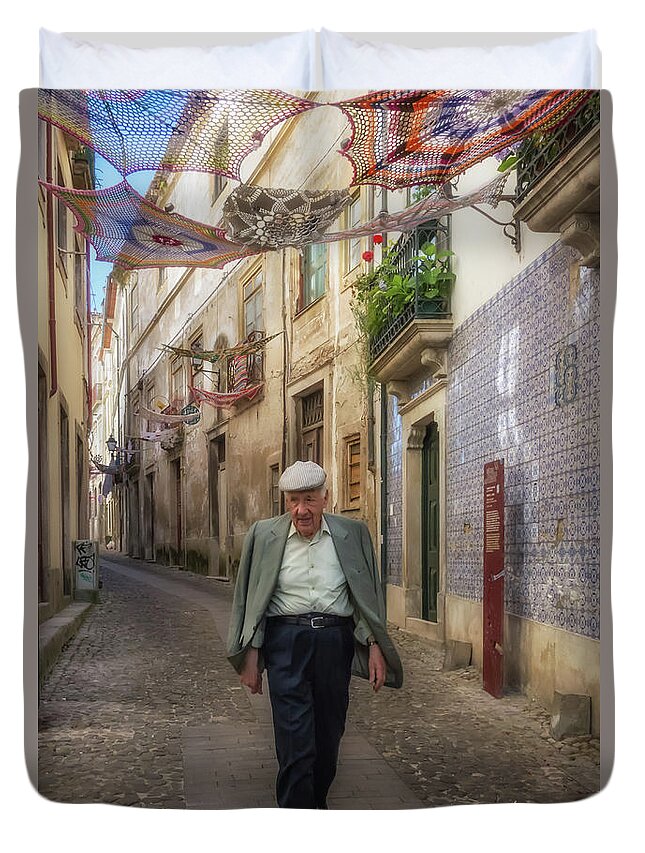 Coimbra Duvet Cover featuring the photograph A Stoll in Coimbra by Patricia Schaefer