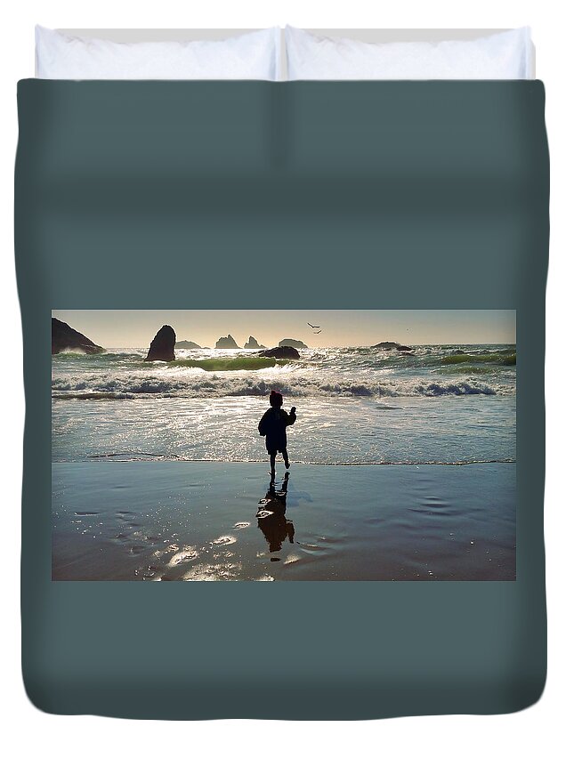 A Stone's Throw Away Duvet Cover featuring the photograph A Stone's Throw Away by Micki Findlay