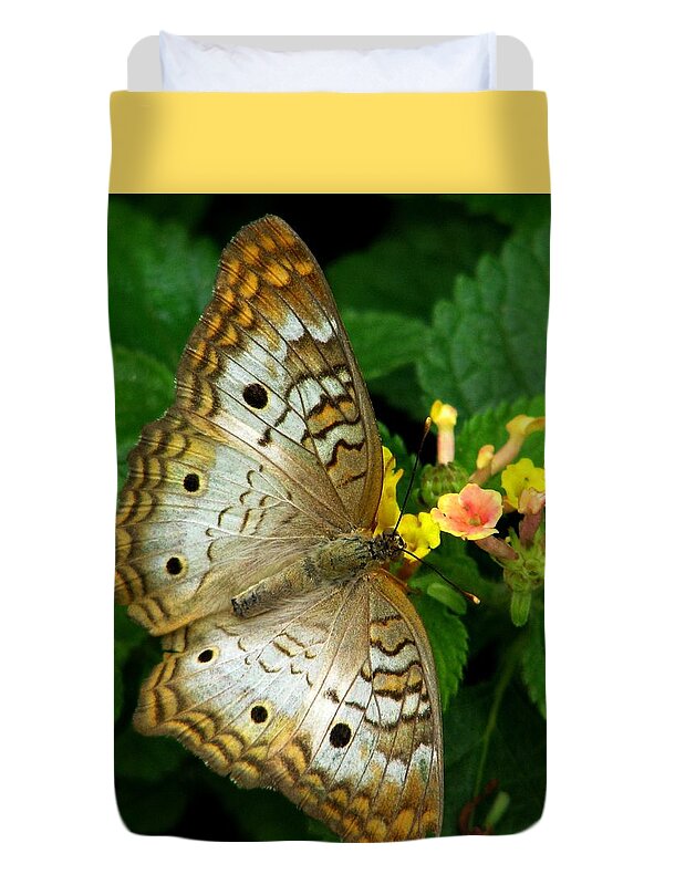 Butterflies Duvet Cover featuring the photograph A Subtle Beauty by Angela Davies