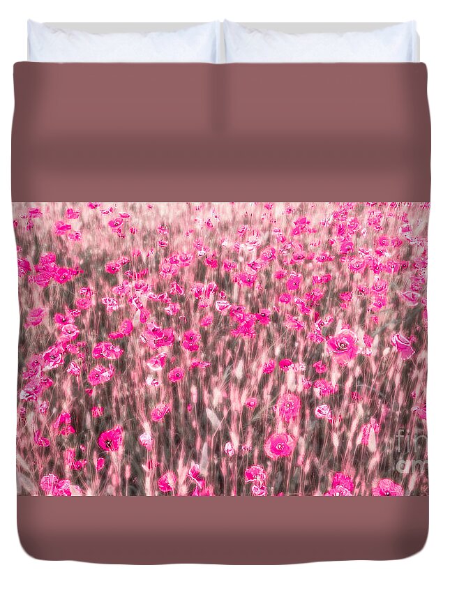 Abstract Duvet Cover featuring the photograph A Summer Full Of Poppies by Hannes Cmarits