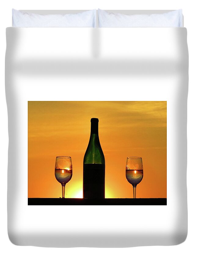 Thousand Islands Duvet Cover featuring the photograph A sunset in each glass by Dennis McCarthy