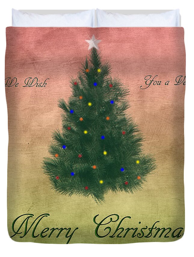 Christmas Duvet Cover featuring the digital art A Very Merry Christmas by Judy Hall-Folde