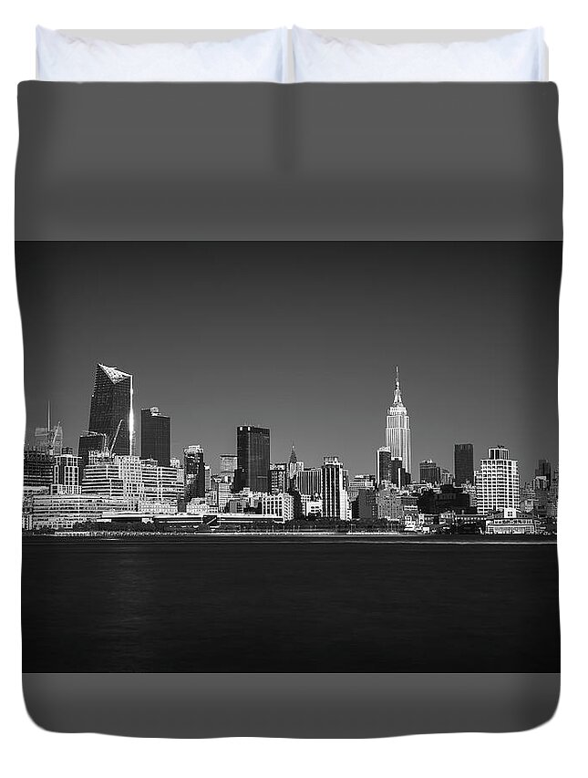 America Duvet Cover featuring the photograph A view from across the Hudson by Eduard Moldoveanu