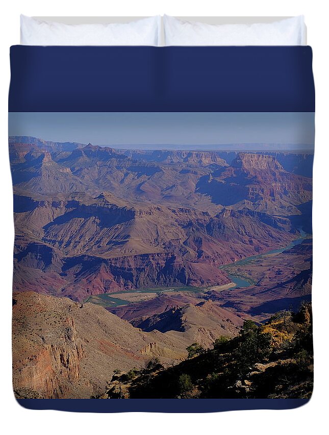 Travel Duvet Cover featuring the photograph A view of the river by Jessica Myscofski