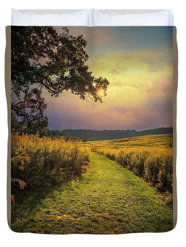 Walk Duvet Cover featuring the photograph A Walk in Solitude by John Rivera