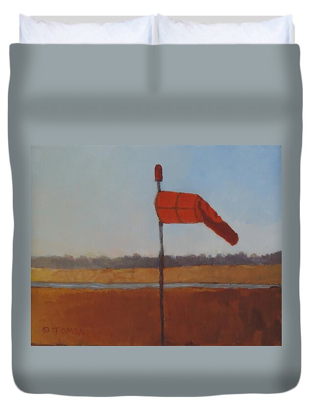Bright Duvet Cover featuring the painting A Westerly Wind - Art by Bill Tomsa by Bill Tomsa