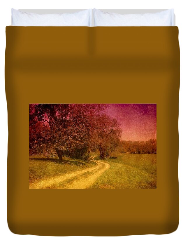 Country Duvet Cover featuring the photograph A Winding Road - Bayonet Farm by Angie Tirado