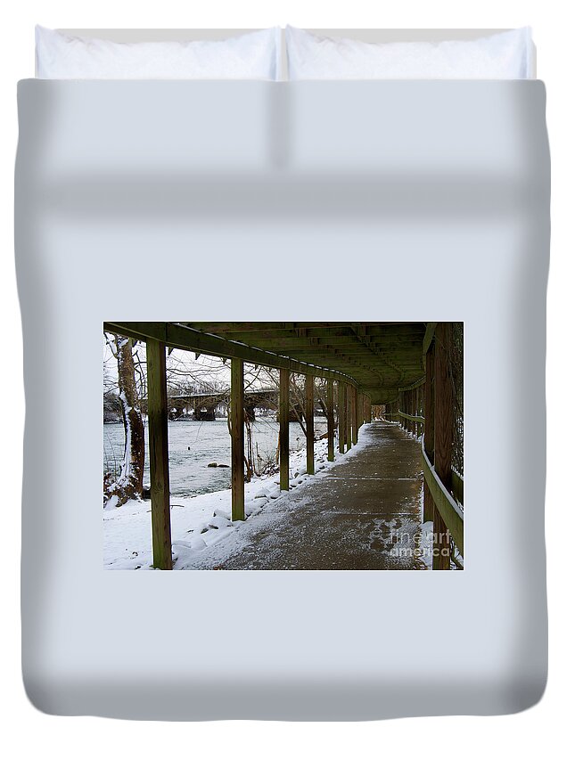 Scenic Duvet Cover featuring the photograph A Winter Walk by Skip Willits