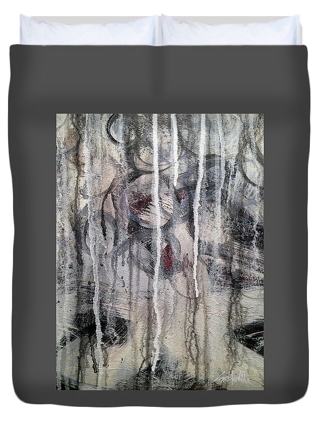 Earthy Duvet Cover featuring the painting A1 by Lance Headlee
