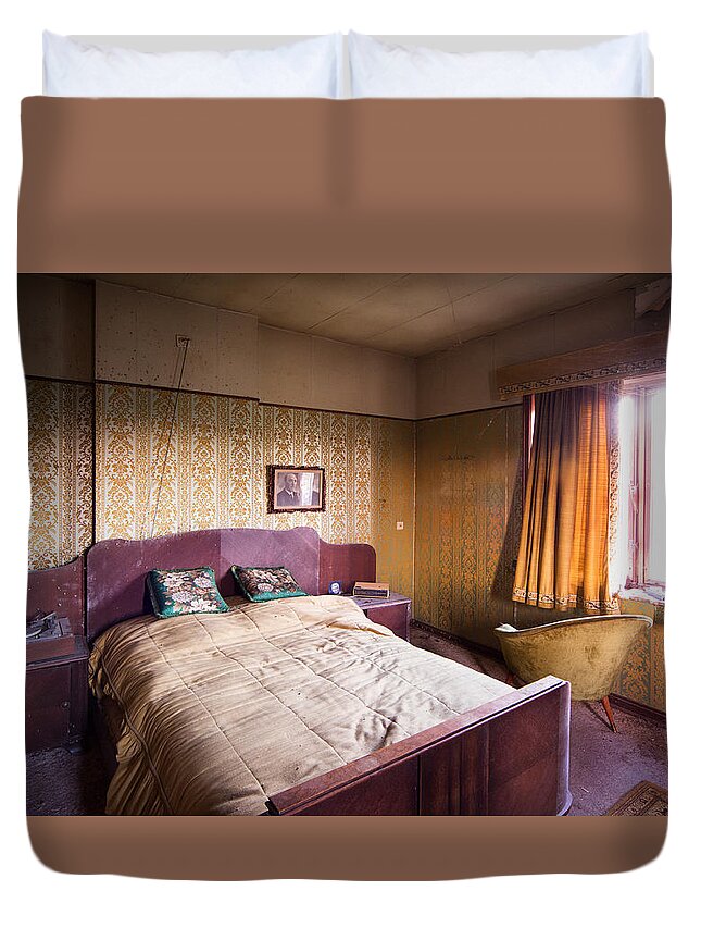 Abandoned Duvet Cover featuring the photograph Abandoned Bedroom - Urban Exploration by Dirk Ercken