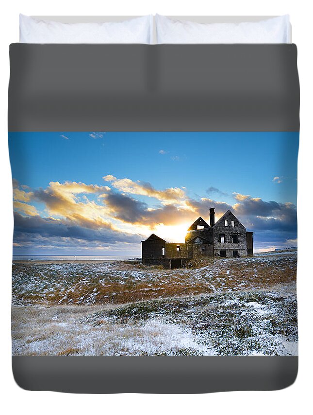 Iceland Duvet Cover featuring the photograph Abandoned Farm On The Snaefellsnes Peninsula by Alex Blondeau