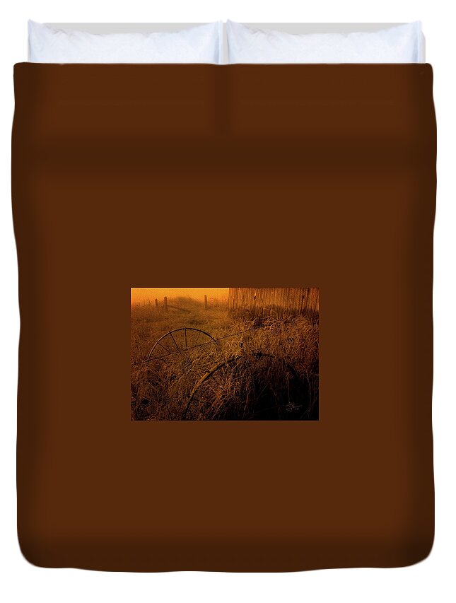 Rural Duvet Cover featuring the photograph Abandoned near Joyceville Road by Jim Vance