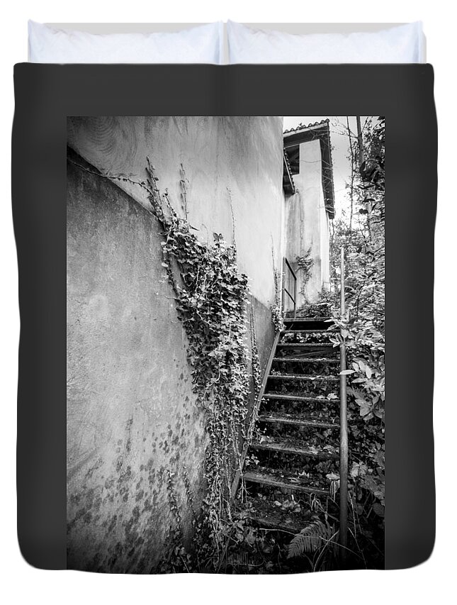 Stairs Duvet Cover featuring the photograph Abandonment and Decay by Santi Carral