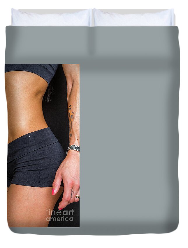 Abdominal Duvet Cover featuring the photograph Abdominal muscles by Benny Marty