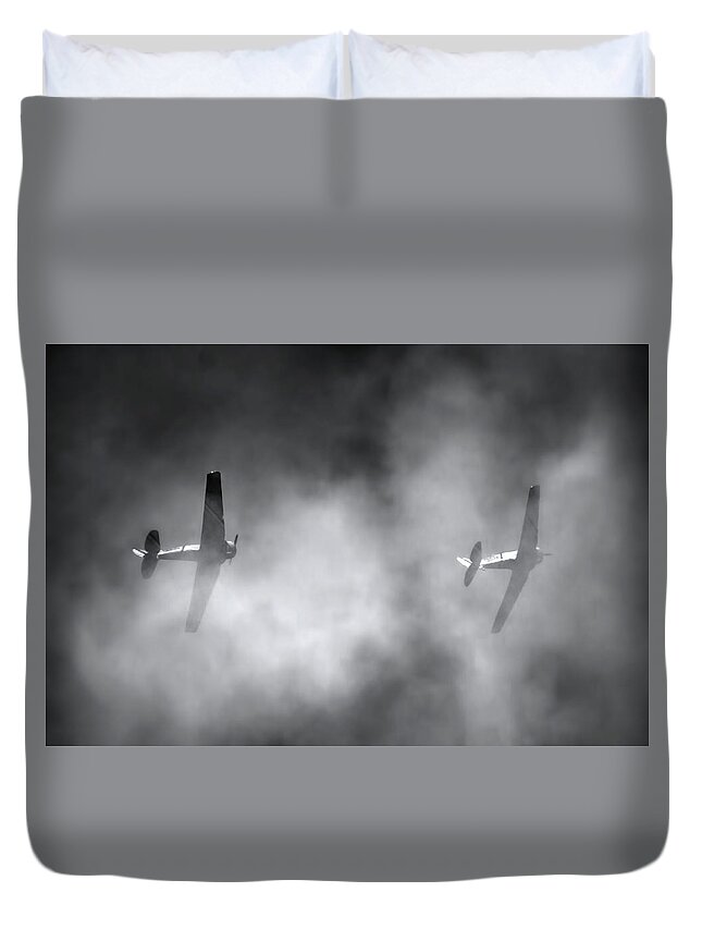 Aviation Duvet Cover featuring the photograph Above the Clouds by Mark Andrew Thomas