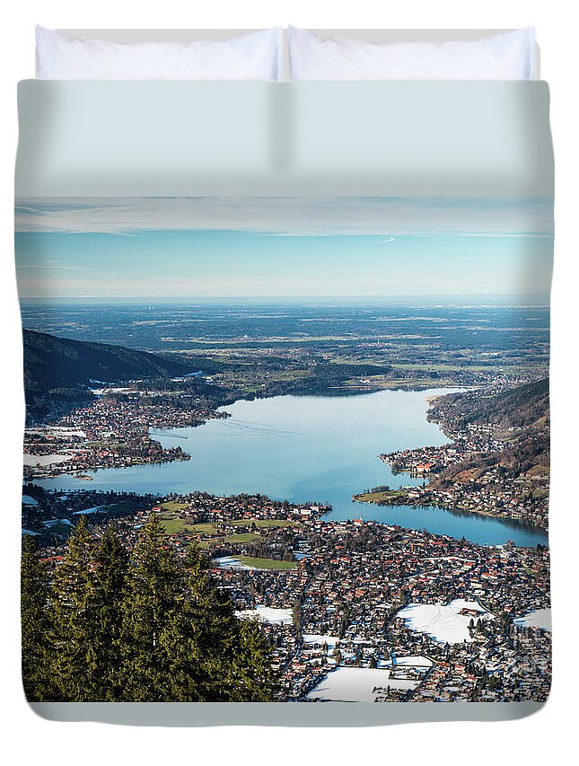 Tegernsee Duvet Cover featuring the photograph Above the Tegernsee by Hannes Cmarits