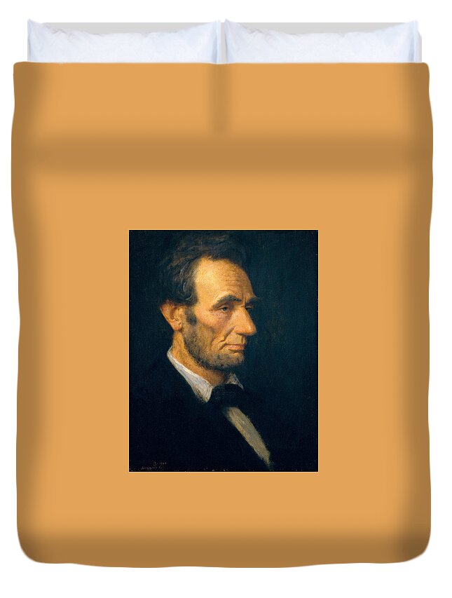 Douglas Volk Duvet Cover featuring the painting Abraham Lincoln by Douglas Volk