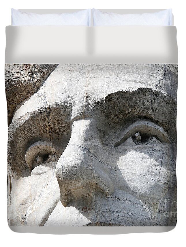 Mount Rushmore Duvet Cover featuring the photograph Abraham Lincolns Eyes Mount Rushmore 8785 by Jack Schultz