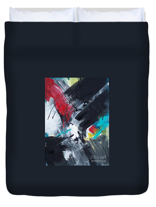 Abstract Duvet Cover featuring the painting Abstract 026 by Donna Frost