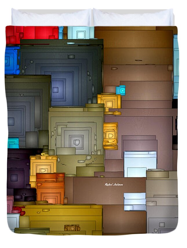 Rafael Salazar Duvet Cover featuring the digital art Abstract 0835 by Rafael Salazar