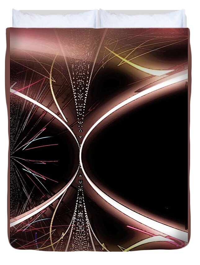 Abstract Duvet Cover featuring the digital art Abstract 302-2015 by John Krakora