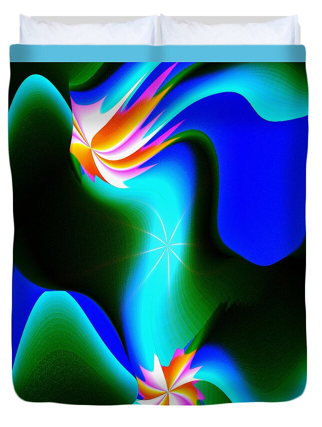 Abstract Duvet Cover featuring the digital art Abstract 615 1 by Kae Cheatham