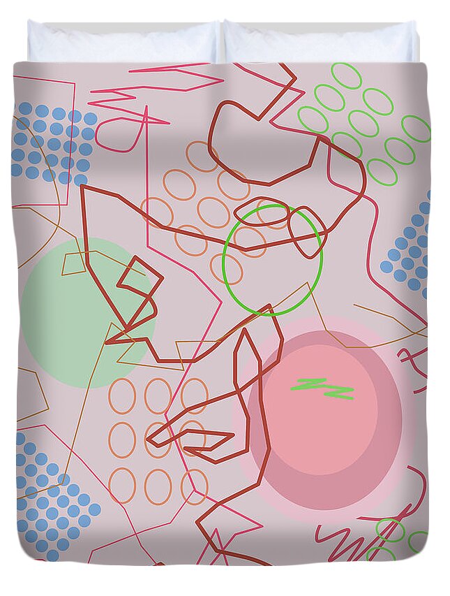Pink Duvet Cover featuring the digital art Abstract 8 pink by April Burton