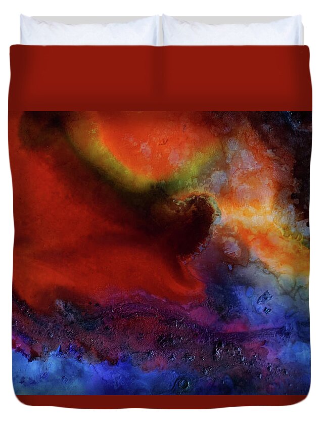 Abstract Art Duvet Cover featuring the painting Abstract Art 4 by Lilia S