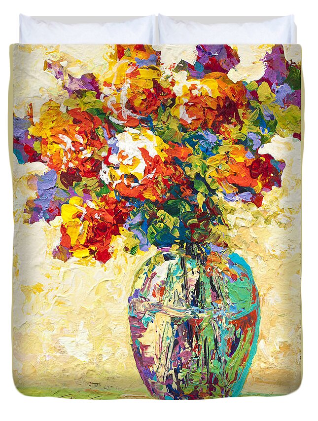 Flowers Duvet Cover featuring the painting Abstract Boquet IV by Marion Rose