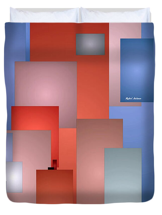 Rafael Salazar Duvet Cover featuring the digital art Abstract Cityscape by Rafael Salazar