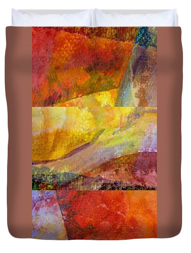Abstract Collage Duvet Cover featuring the painting Abstract Collage No. 3 by Michelle Calkins