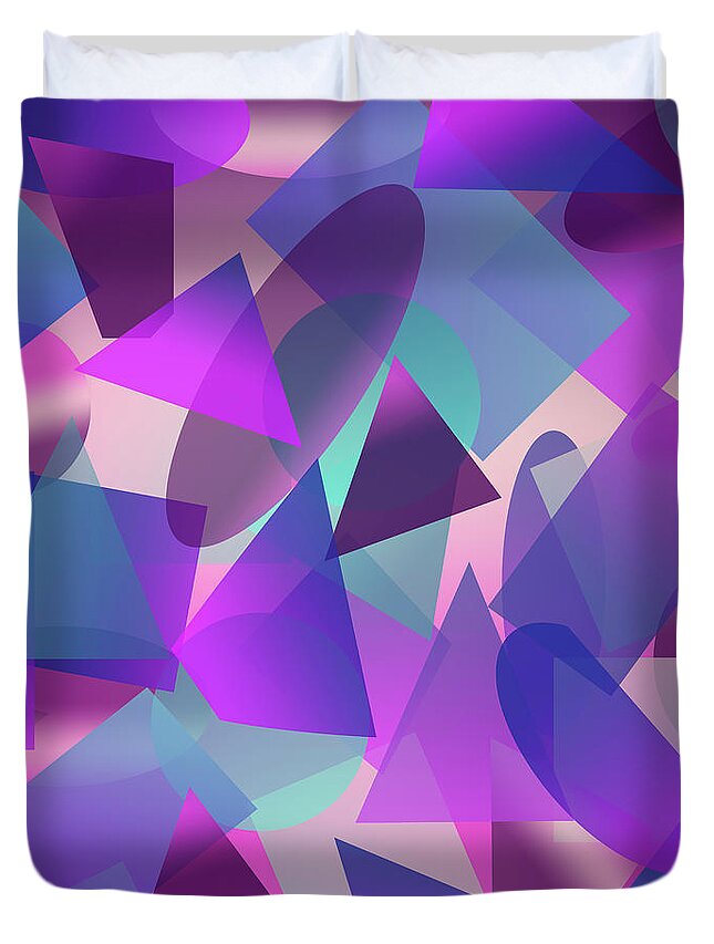 Background Duvet Cover featuring the digital art Abstract cube II by Amir Faysal