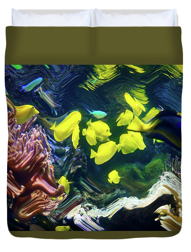 Animals Duvet Cover featuring the photograph Abstract Dancing Colorful ish by Dennis Dame