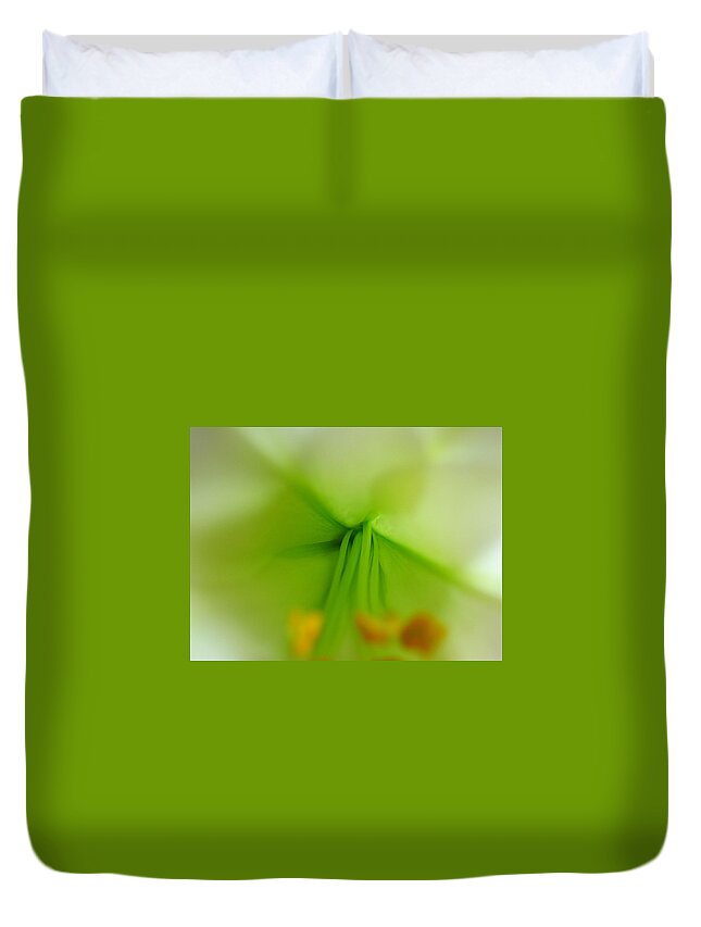 Lily Duvet Cover featuring the photograph Abstract Easter lily Petals by Juergen Roth