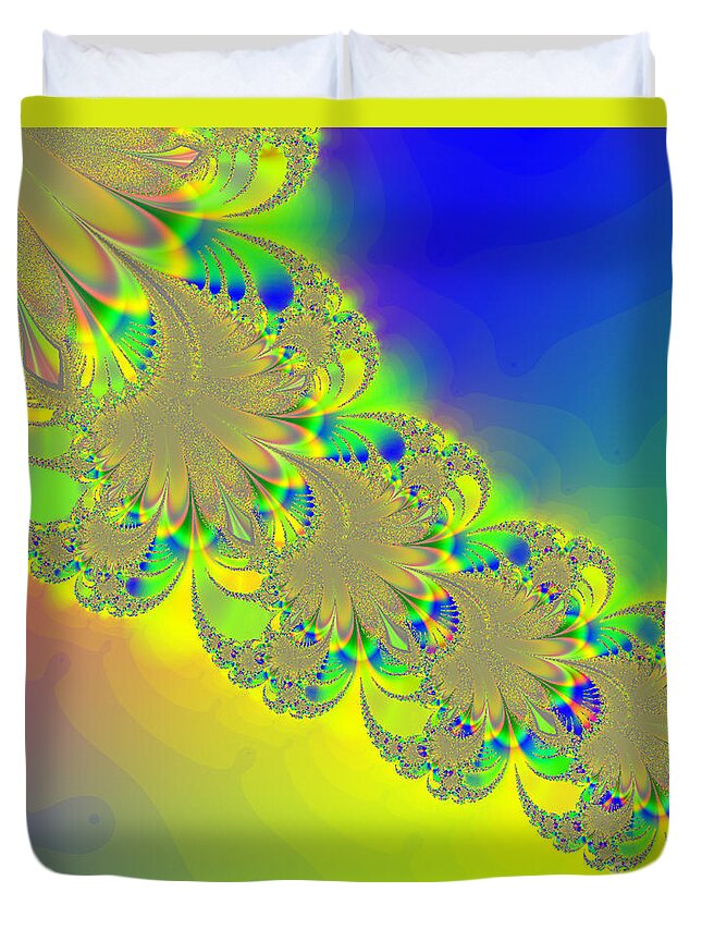 Digital Duvet Cover featuring the digital art Abstract Feather 2 by Linda Phelps
