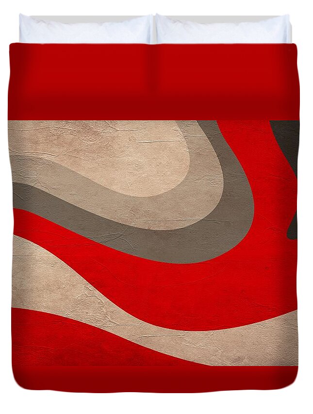 Abstract Duvet Cover featuring the digital art Abstract fire wave by John Wills