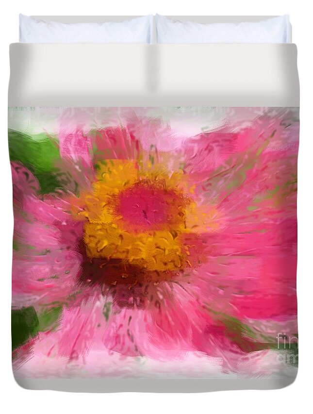 Robyn King Duvet Cover featuring the photograph Abstract Flower Expressions by Robyn King