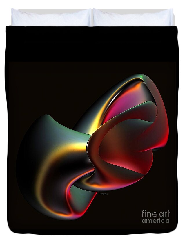 Home Duvet Cover featuring the digital art Abstract in 3D by Greg Moores