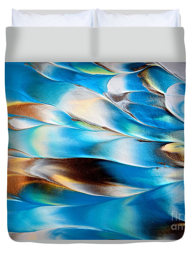 Martha Duvet Cover featuring the painting Abstract L1015AL by Mas Art Studio