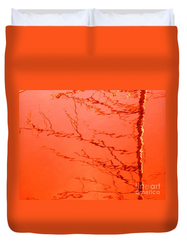 Water Duvet Cover featuring the photograph Abstract Orange by Sybil Staples