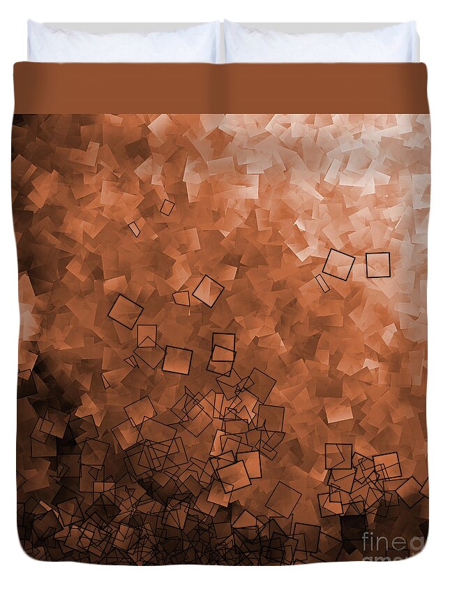 Abstract Duvet Cover featuring the photograph Medium Orange - Abstract Tiles No15.819 by Jason Freedman