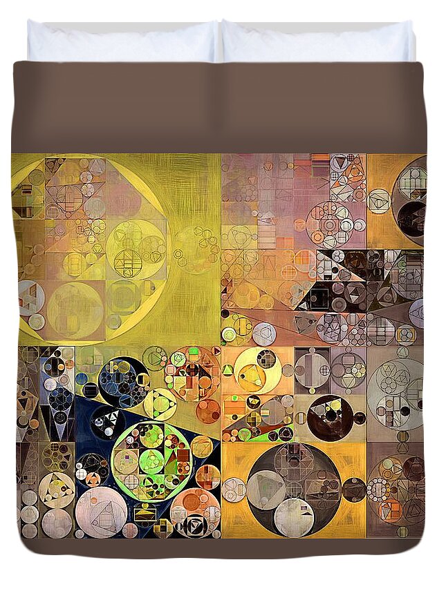 Textured Duvet Cover featuring the digital art Abstract painting - Pale brown by Vitaliy Gladkiy